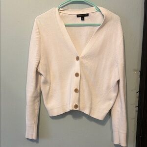 White Button-Up Cardigan Sweater